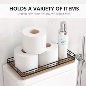 Focusonit black metal frame on tank provides accessible storage.