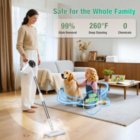 FODFINU 11-in-1 steam mop detachable handheld for hard-to-reach spots