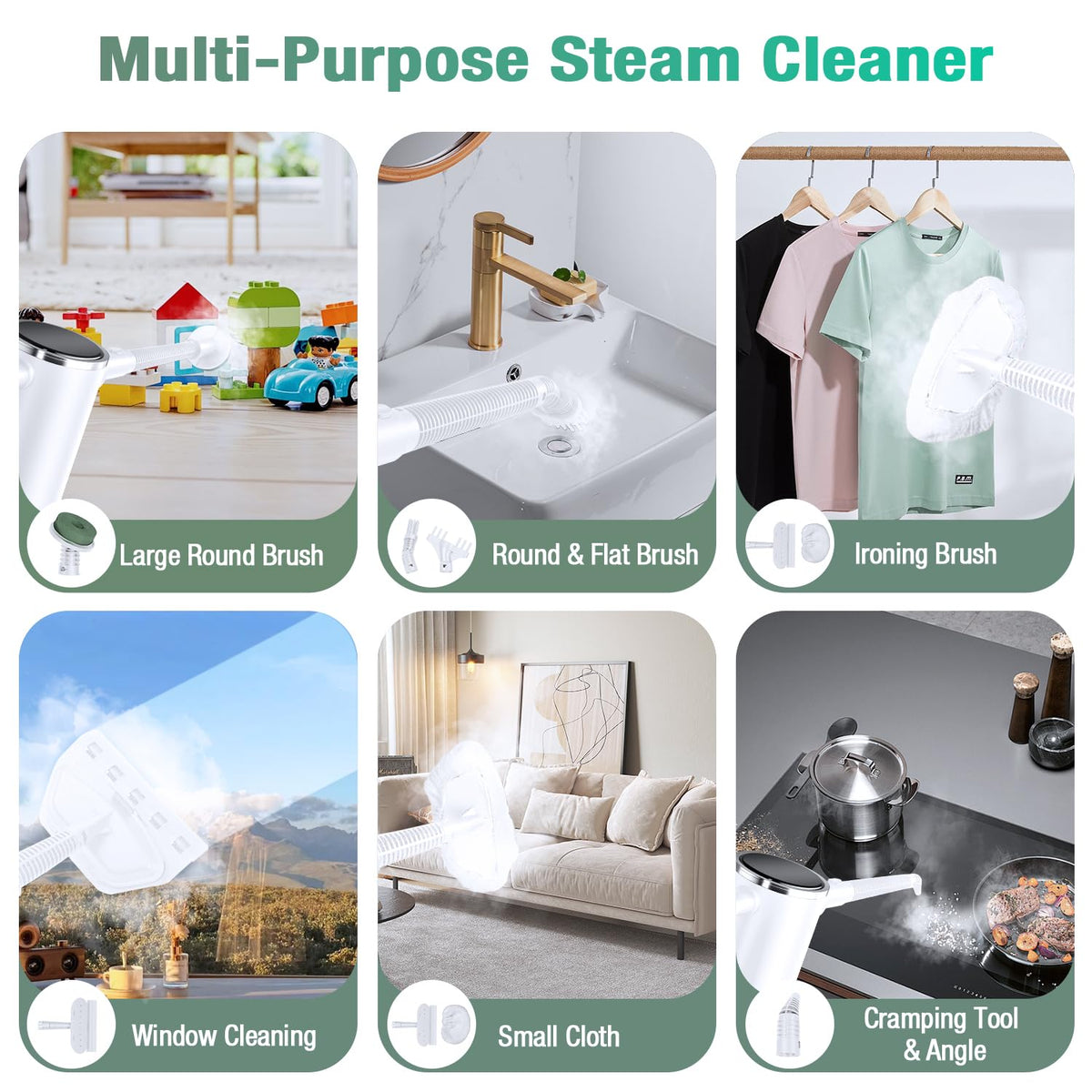 FODFINU 11-in-1 steam mop hardwood and tile cleaning on floors
