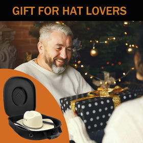 Foeran travel hat case dimensions 18.5 by 16.5 by 7 inches.