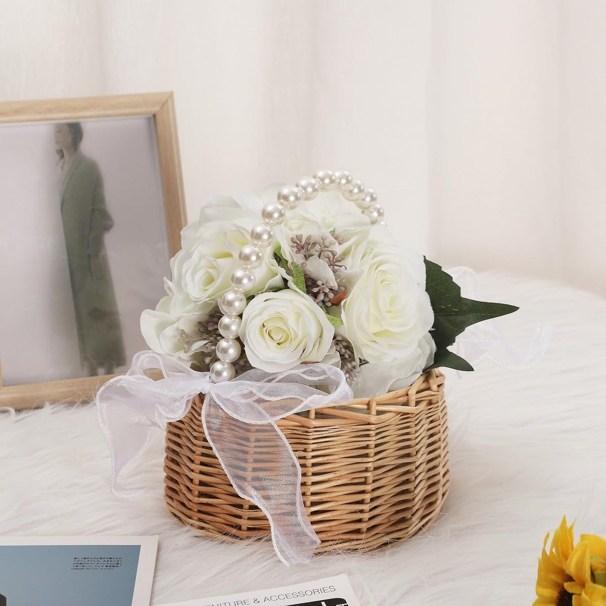 Fofetbfo pearl handle basket closeup highlights elegant detail and sturdy construction