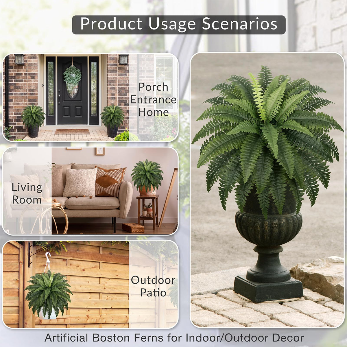 FOGSKY fake ferns indoor outdoor display versatile for home offices or events.