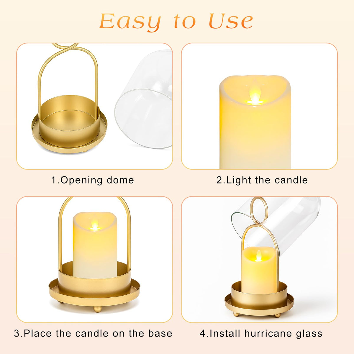 Fohil brass-based candle holder enhances indoor ambiance while lighting.