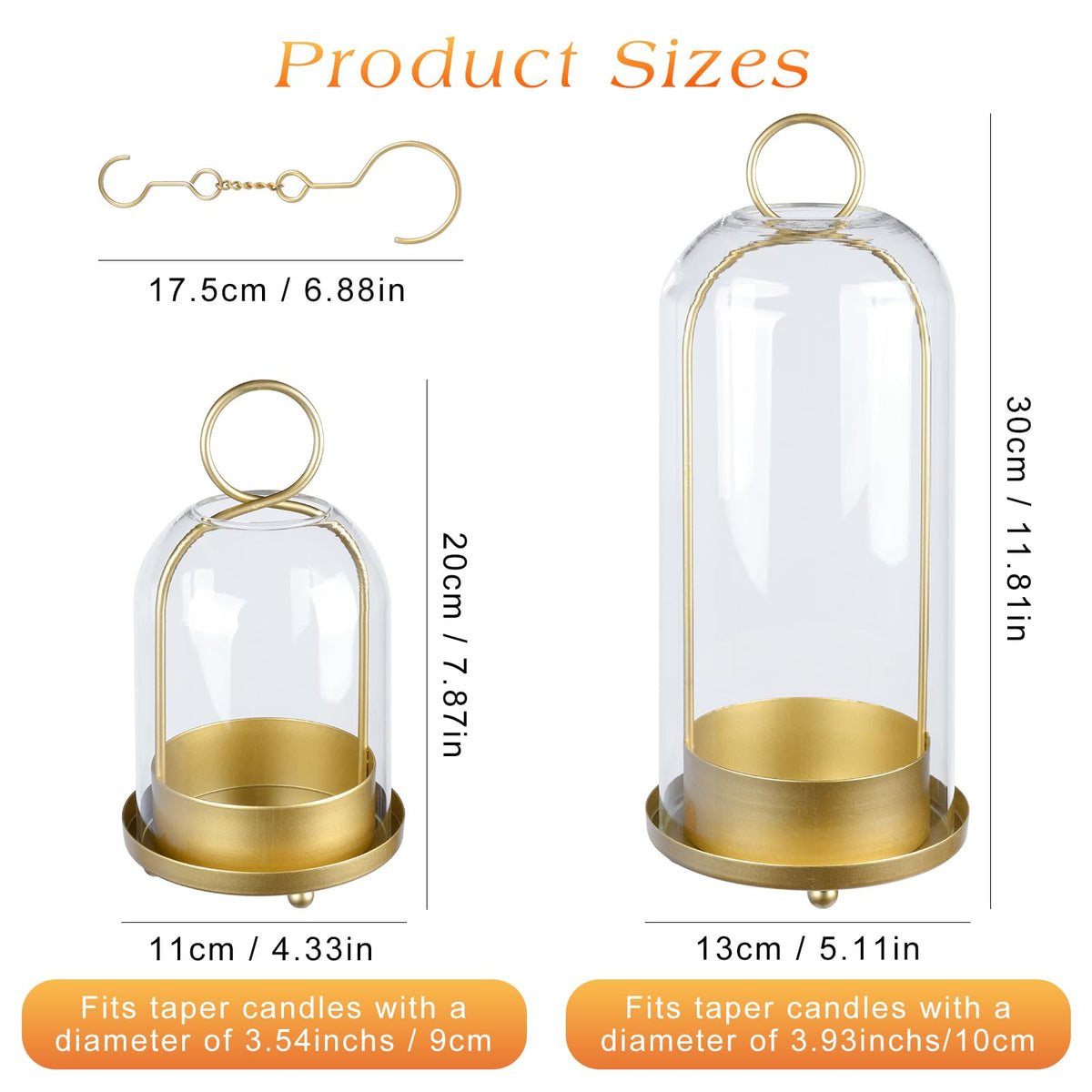 Fohil detachable dome glass cover shields candle from wind and drafts.