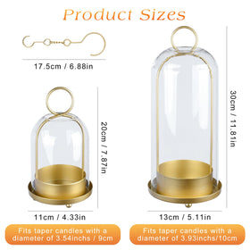 Fohil detachable dome glass cover shields candle from wind and drafts.