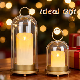 Fohil dining room centerpiece creates warm, inviting table ambiance.