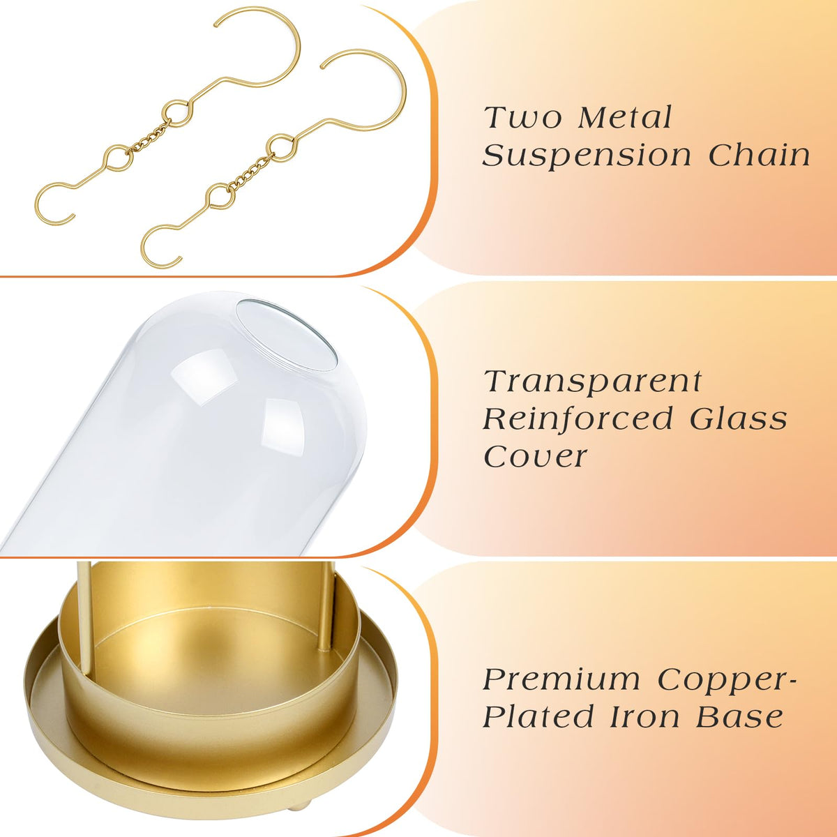 Fohil hurricane candlestick with metal base provides durable, elegant support.
