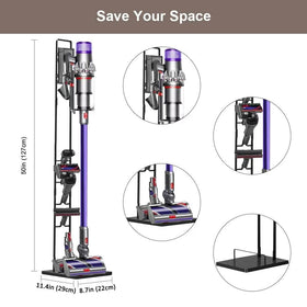 Foho Dyson stand shows eight-plus attachment slots for tidy storage.