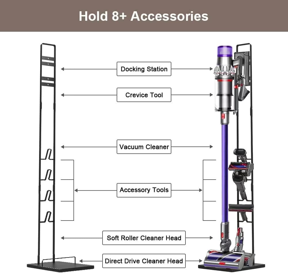Foho Dyson stand demonstrates freestanding design with no wall mounting.