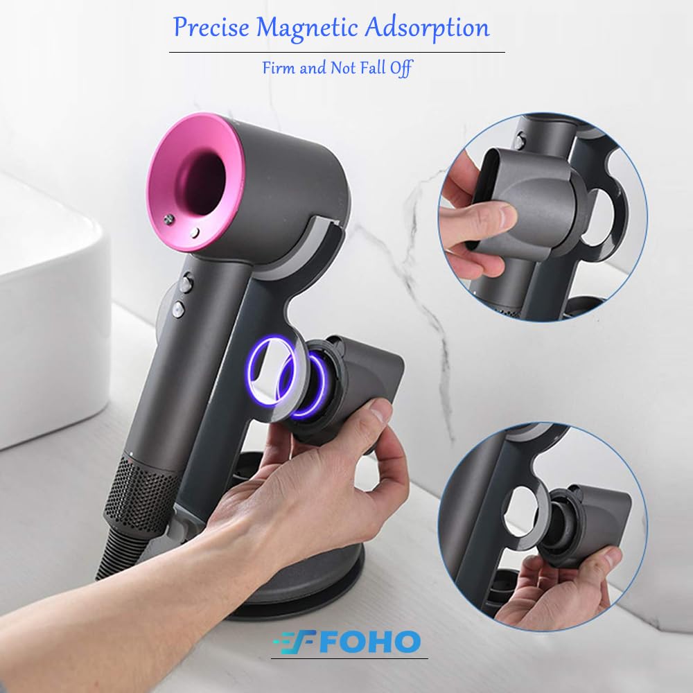 Foho Supersonic nozzle slot keeps attachments within reach after drying.