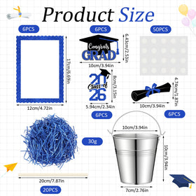 Foilswirl blue graduation photo toppers for personalized memory displays