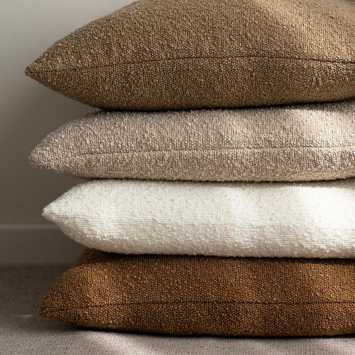 Foindtower 20x20 bouclé pillow cover in cream for cushions