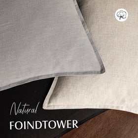 Foindtower flange edge cushion cover shows durable stitching.