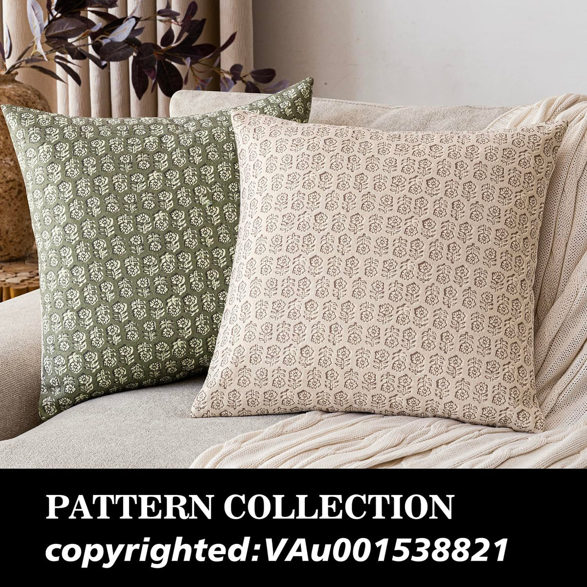 Foindtower farmhouse-style pillow cover suited for sofa and bed