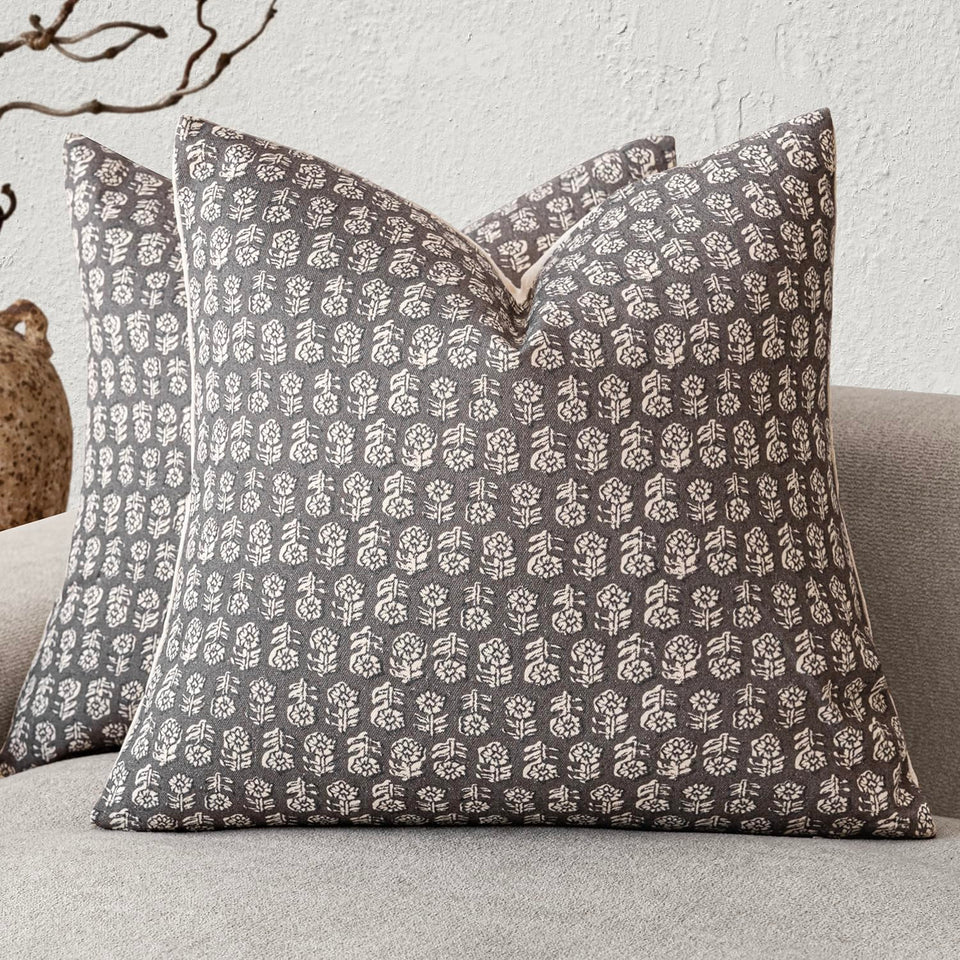 Foindtower floral pillow cover neutral for sofas and beds