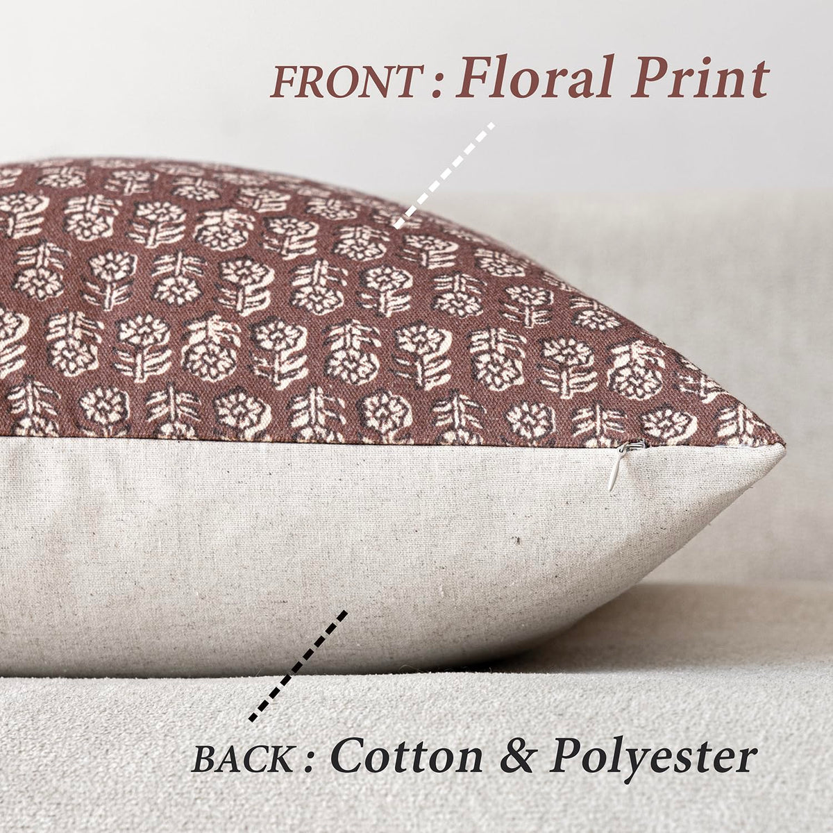 Foindtower pillow cover edge details, durable stitching for daily use.