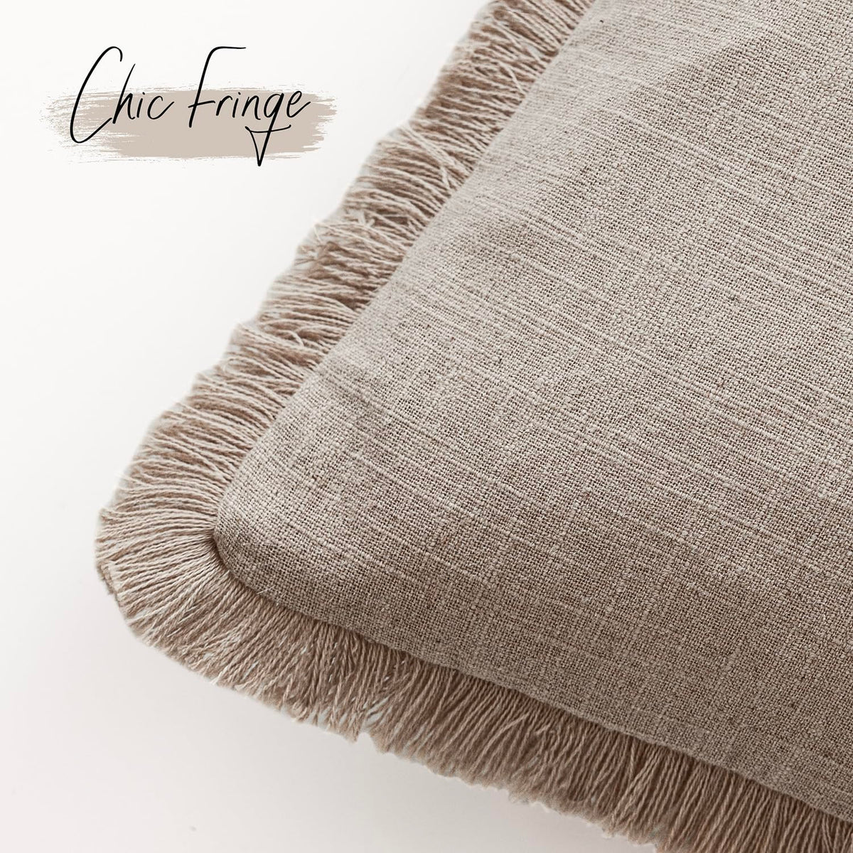 Foindtower fringe-edge pillow cover showcasing boho design and easy styling.