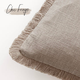 Foindtower fringe-edge pillow cover showcasing boho design and easy styling.