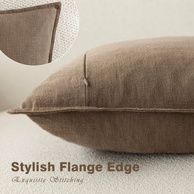 Foindtower ramie-cotton fabric pillow cover offers breathable, soft texture.