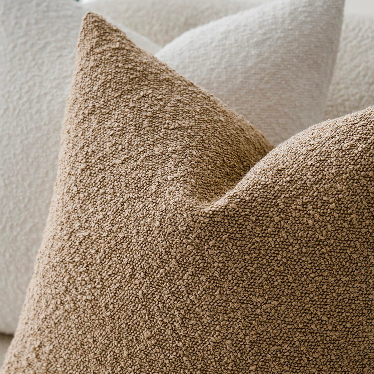 Foindtower neutral camel pillow cover matches any room style