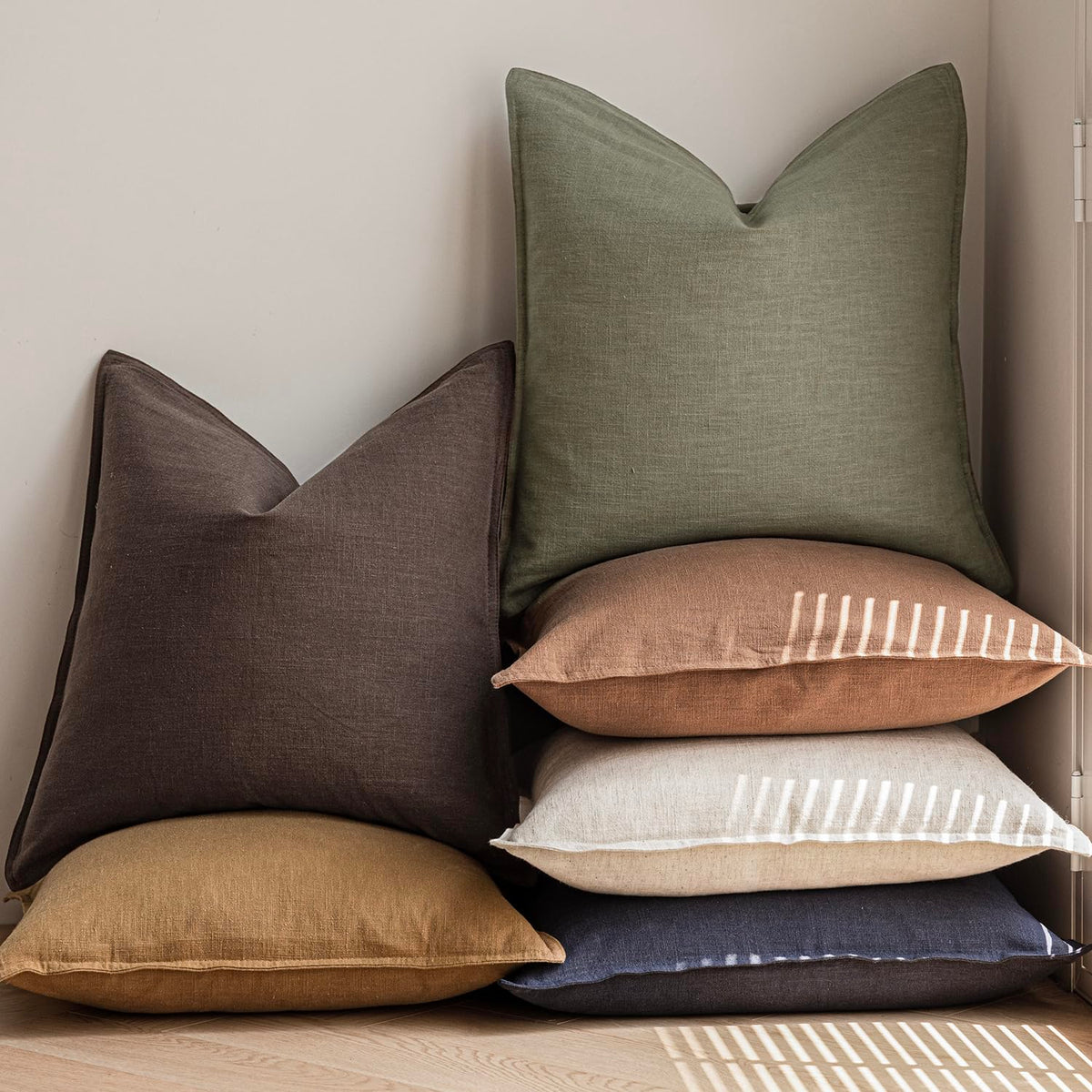 Foindtower pack of 2 pillow covers lets you refresh cushions quickly.