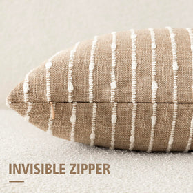 Foindtower neutral camel pillow cover blends with living room decor.