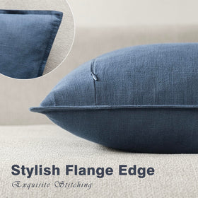 Foindtower ramie-linen back view demonstrates easy pairing with sofa and bed setups.