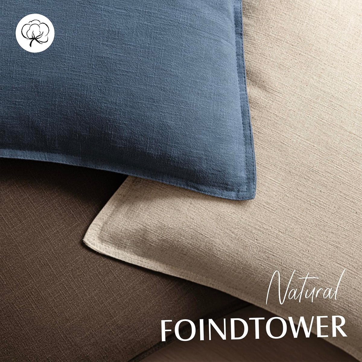 Foindtower pillow cover stitching closeup emphasizes durability and quality craftsmanship.