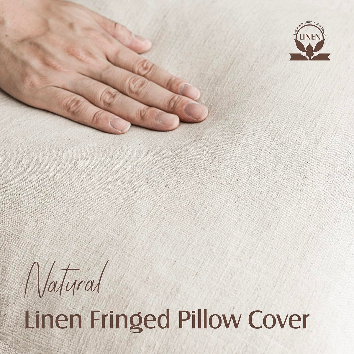Foindtower ramie-cotton pillow cover offers breathable softness for year-round use.