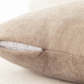 Foindtower slubby-weave pillow cover in cream complements neutral decor and elevates any seat.
