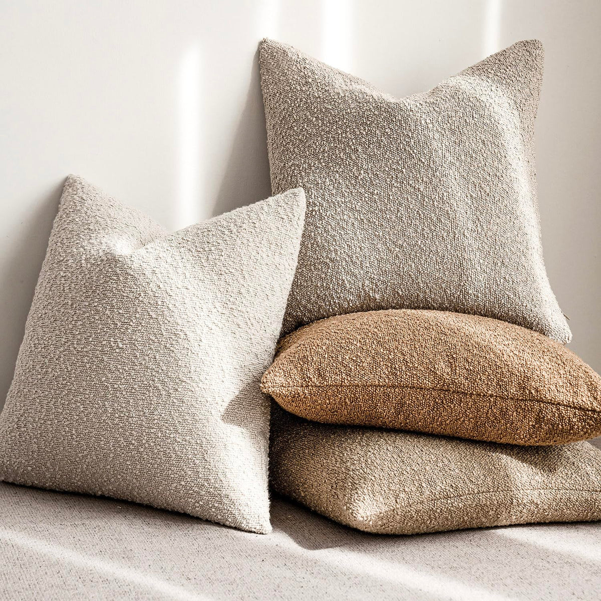 Foindtower pillow cover fits sofa, chair, or bench cushions with calm neutral styling