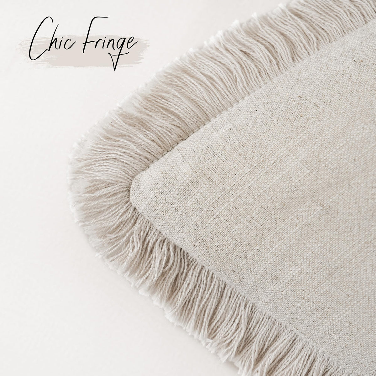 Foindtower fringe-detailed pillow cover brings relaxed boho character to sofas and beds.