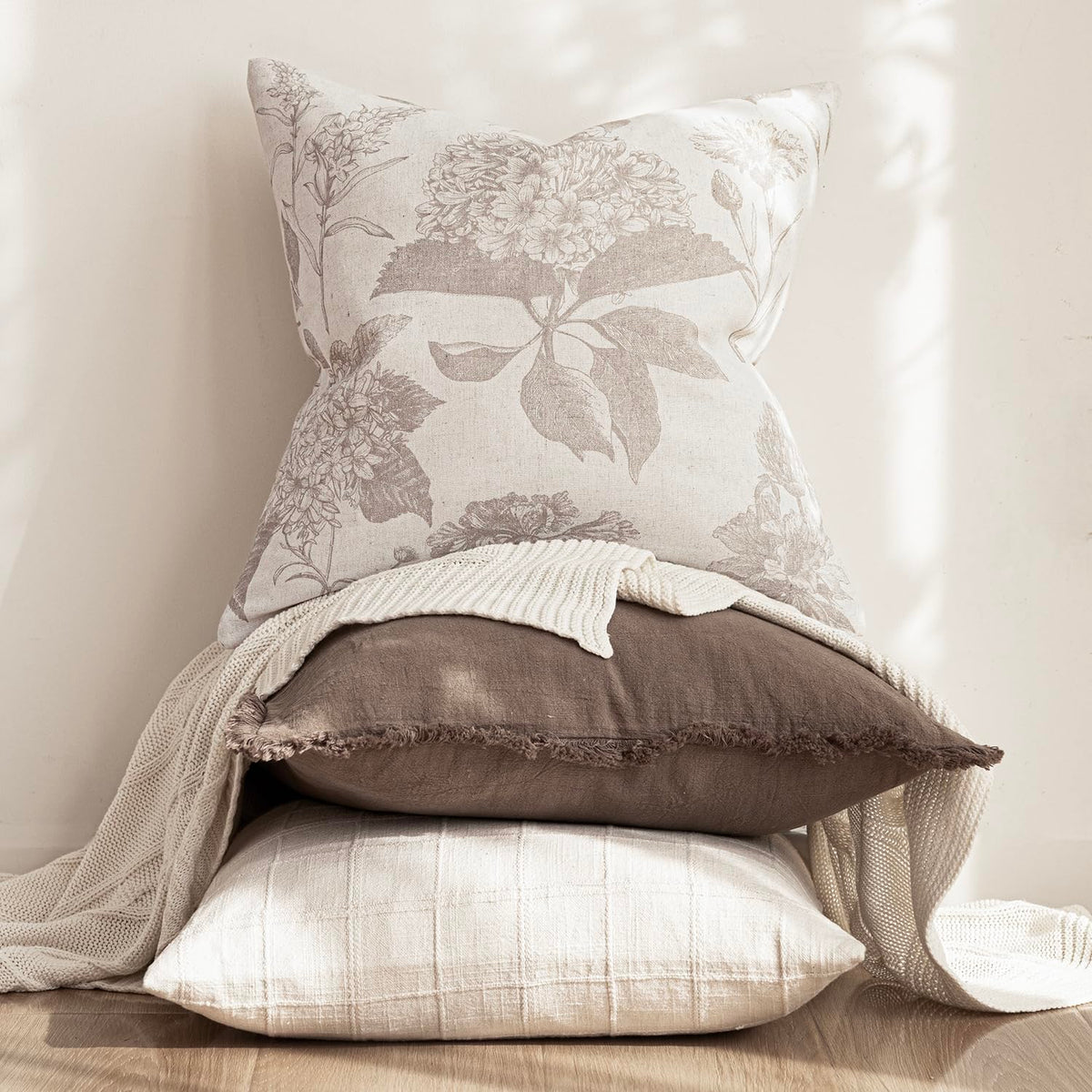 Foindtower tan beige decorative pillow cover suits neutral decor themes