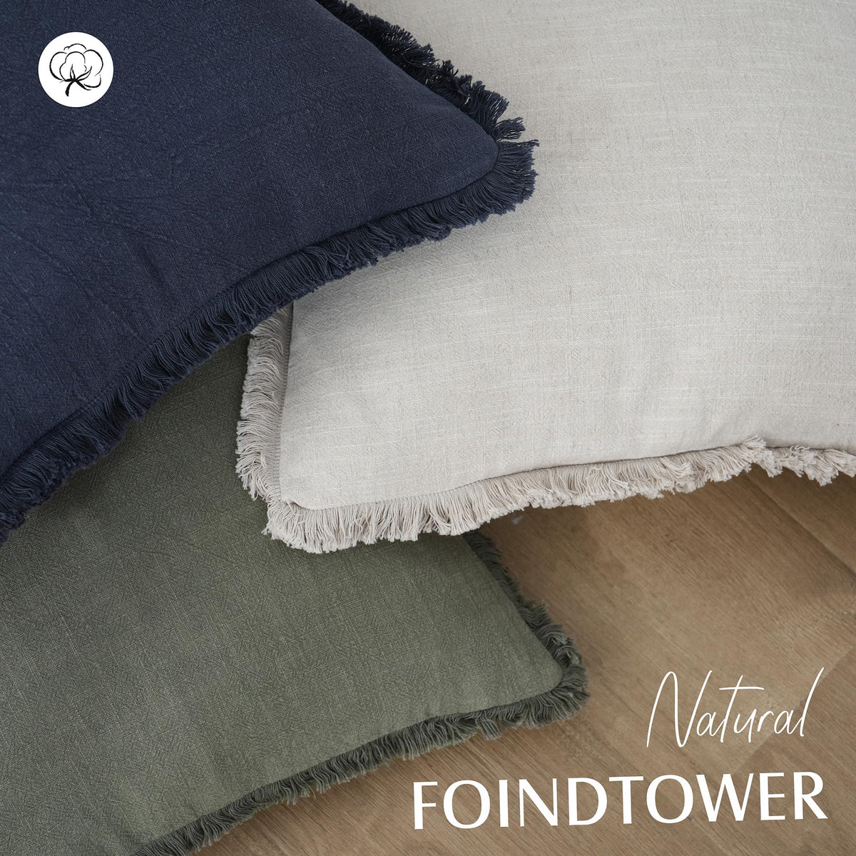 Foindtower two-pack navy fringe covers offer easy home refresh.