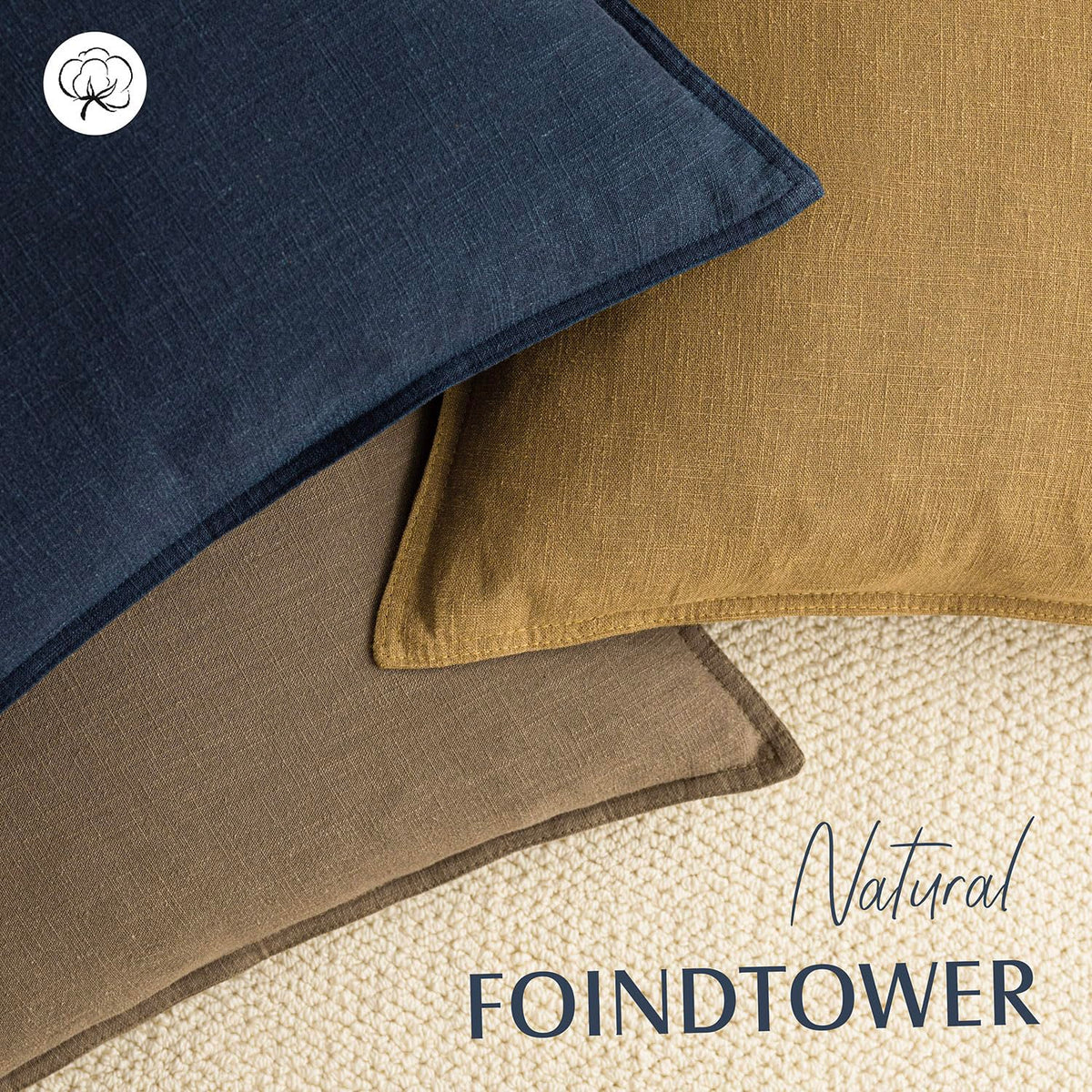 Foindtower two-pack pillow covers; easy room refresh with neutral style