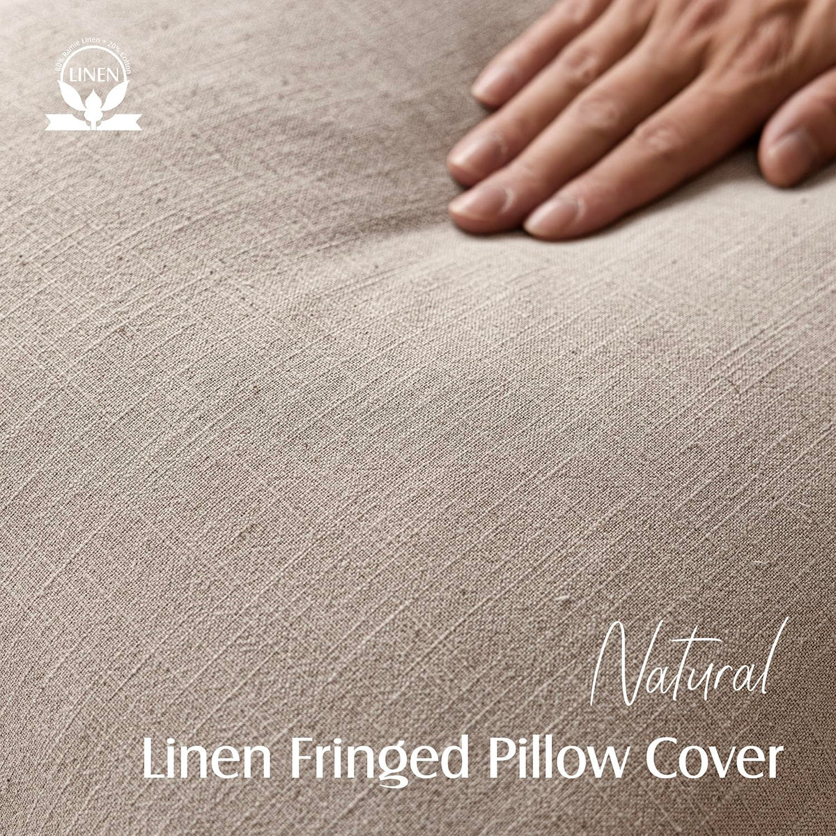 Foindtower two-pillow covers 18x18 in natural linen, ready to refresh your sofa.