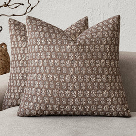 Foindtower vintage floral pillow cover closeup stitching for durable daily use.