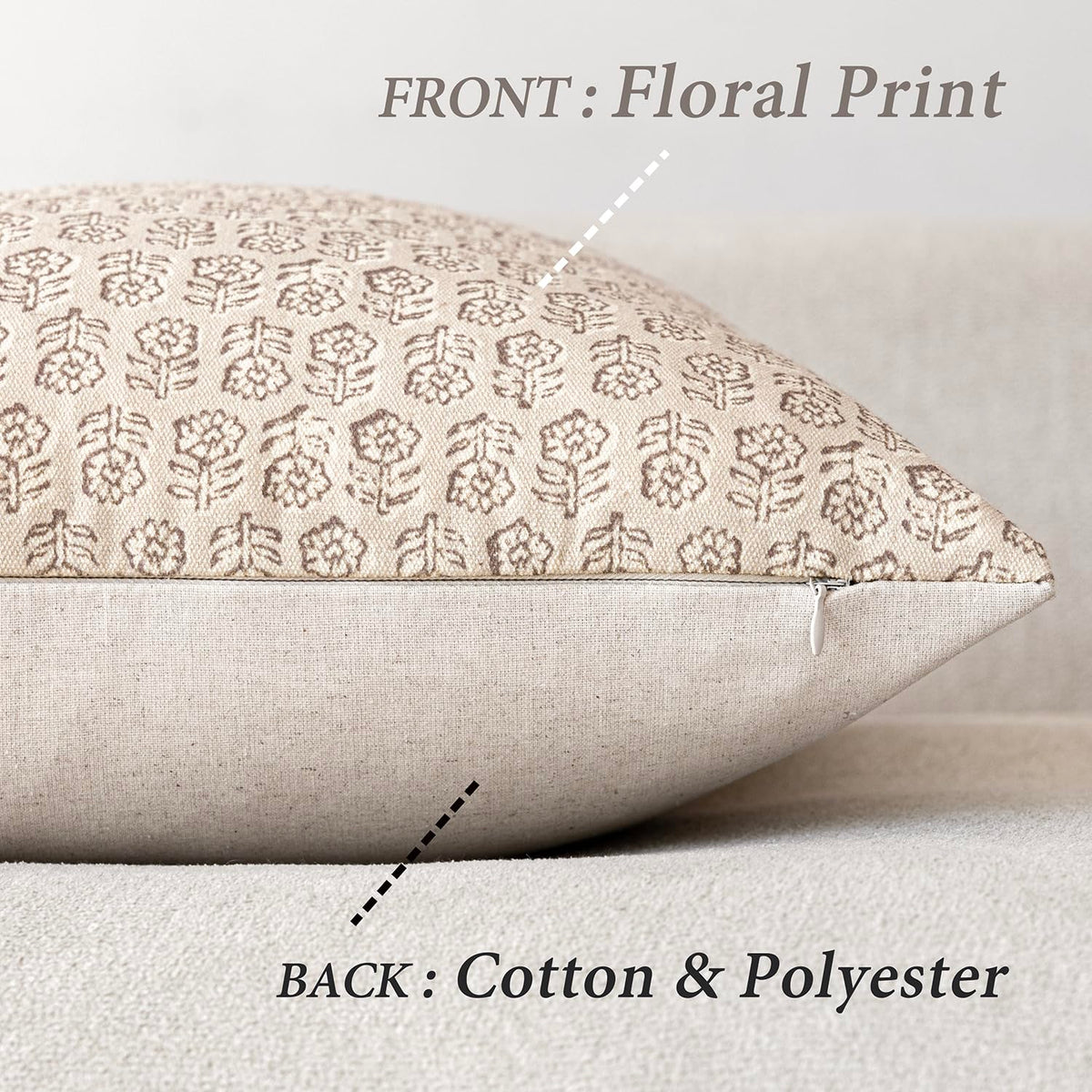 Foindtower pillow cover with hidden zipper detail for a clean look