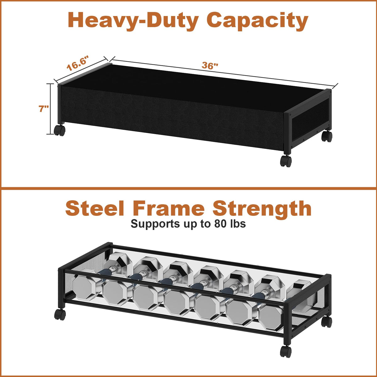 Fokyfok under-bed storage with lid protecting contents from dust