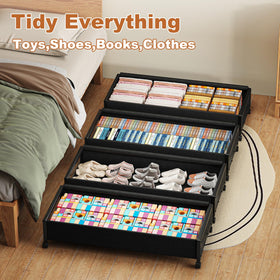 Fokyfok under-bed storage with wheels for easy sliding