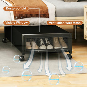 Fokyfok under-bed storage organized for clothes and shoes