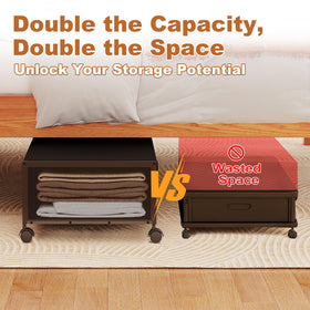 Fokyfok under-bed storage with lid shields shoes from dust