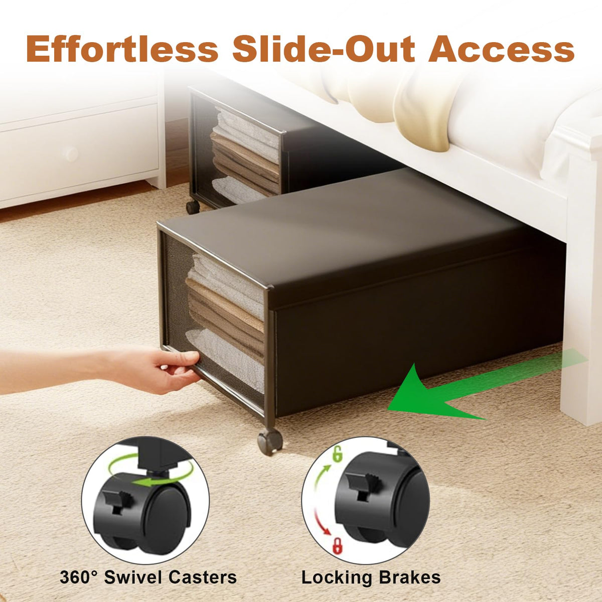 Fokyfok shoe storage under bed with lid keeps dust out.