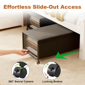 Fokyfok shoe storage under bed with lid keeps dust out.