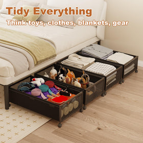 Fokyfok shoe storage under bed keeps footwear organized and ready