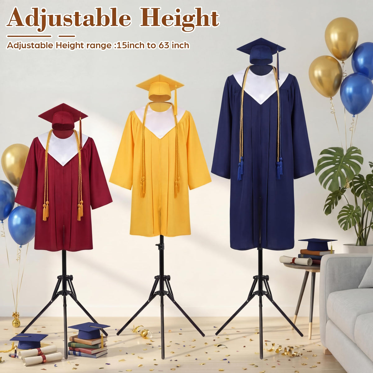 FoldTier metal safety pins securely attach caps to gowns during setups.