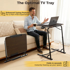 FoldWise footrest-equipped tray reduces leg strain during long reading