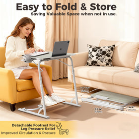 FoldWise footrest provides added comfort during longer sessions