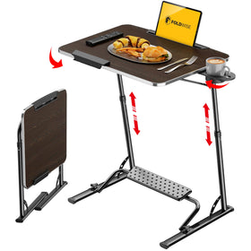 FoldWise Upgraded folding TV tray table fully open for comfortable dining and work