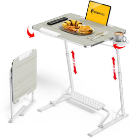 FoldWise tray table on couch for convenient dining and work